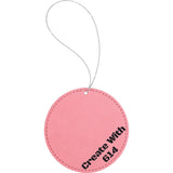 Laserable Leatherette Round Ornament Pink Black | Create With 614