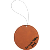 Laserable Leatherette Round Ornament Rawhide Black| Create With 614