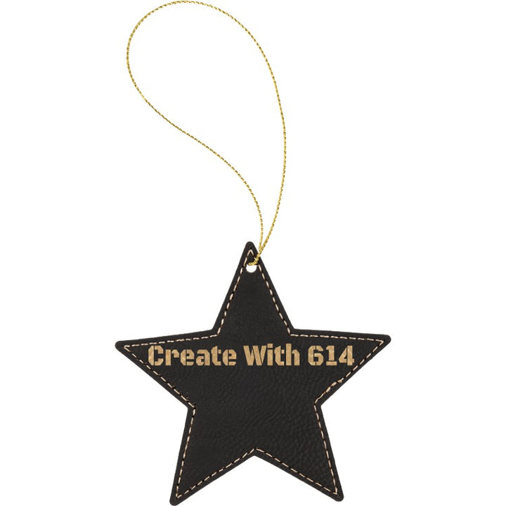 Laserable Leatherette Star Ornament Black Gold | Create With 614