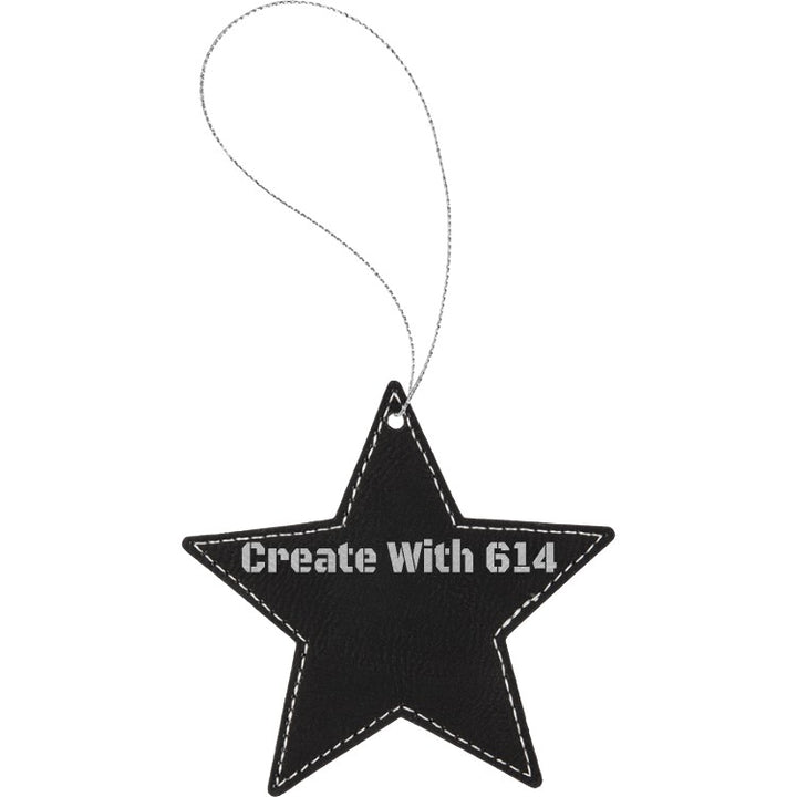 Laserable Leatherette Star Ornament Black Silver | Create With 614