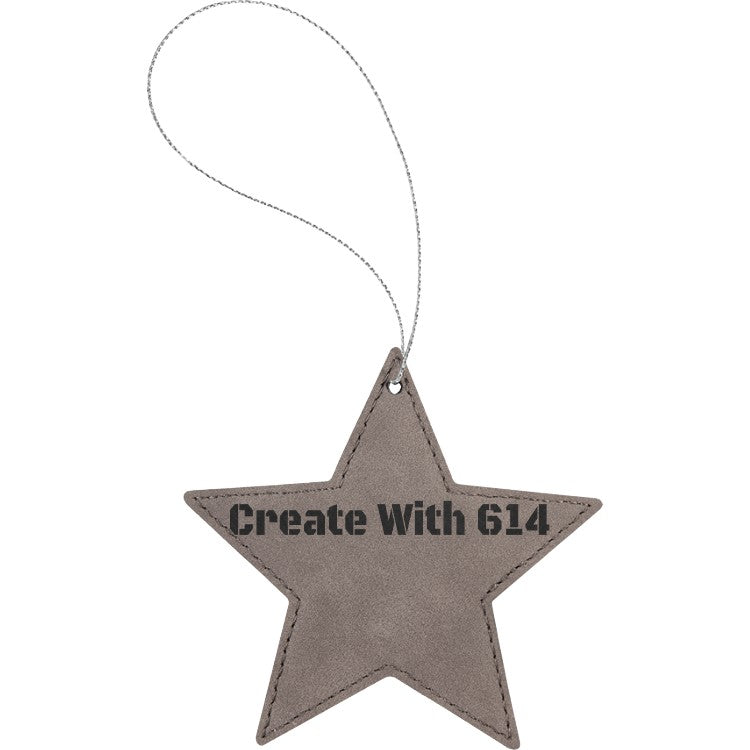 Laserable Leatherette Star Ornament Gray Black  Create With 614