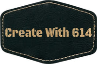 Laserable Leatherette Patch 3"x2" Hexagon Black Gold | Create With 614