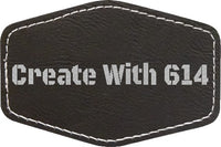 Laserable Leatherette Patch 3"x2" Hexagon Black Silver | Create With 614