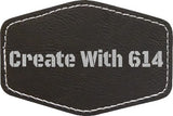 Laserable Leatherette Patch 3"x2" Hexagon Black Silver | Create With 614