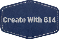 Laserable Leatherette Patch 3"x2" Hexagon Blue Silver | Create With 614