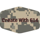 Laserable Leatherette Patch Hexagon Small Digital Woodland Camo Black