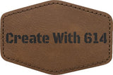 Laserable Leatherette Patch 3"x2" Hexagon Dark Brown Black | Create With 614