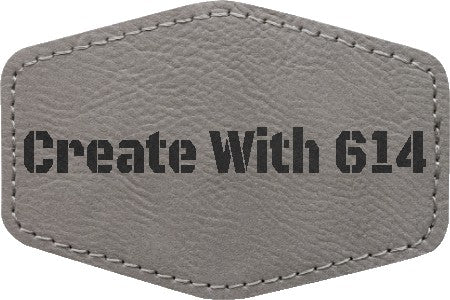 Laserable Leatherette 3" x 2" Hexagon Patch with adhesive - Perfect for laser engraving and crafting