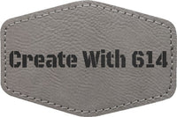 Laserable Leatherette 3" x 2" Hexagon Patch with adhesive - Perfect for laser engraving and crafting