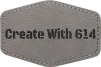 Laserable Leatherette 3" x 2" Hexagon Patch with Adhesive