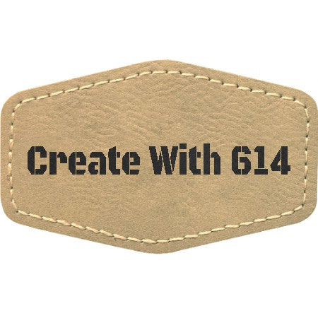 Laserable Leatherette 3.5"x2.5" Hexagon Patch with Adhesive- Perfect for engraving and crafting