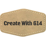 Laserable Leatherette 3.5" x 2.5" Hexagon Patch with Adhesive