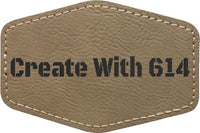 Laserable Leatherette Patch 3"x2" Hexagon Light Brown Black | Create With 614