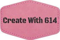 Laserable Leatherette Patch 3"x2" Hexagon Pink Black | Create With 614