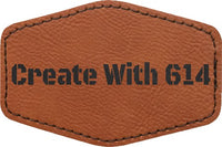 Laserable Leatherette Patch 3"x2" Hexagon Rawhide Black | Create With 614