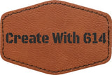 Laserable Leatherette Patch 3"x2" Hexagon Rawhide Black | Create With 614