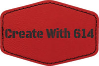 Laserable Leatherette Patch 3"x2" Hexagon Red Black | Create With 614