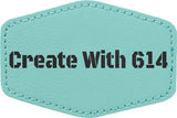 Laserable Leatherette Patch 3"x2" Hexagon Teal Black | Create With 614