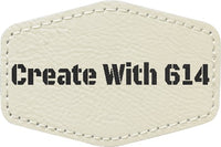 Laserable Leatherette Patch 3"x2" Hexagon White Black | Create With 614