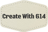 Laserable Leatherette 3.5" x 2.5" Hexagon Patch with Adhesive