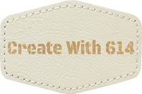 Laserable Leatherette Patch 3"x2" Hexagon White Gold | Create With 614