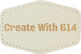Laserable Leatherette Patch 3"x2" Hexagon White Gold | Create With 614