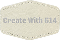 Laserable Leatherette Patch 3"x2" Hexagon White Silver | Create With 614
