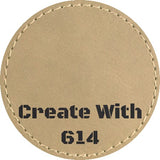 Laserable Leatherette 3" Round Patch with Adhesive
