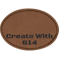 Laserable Leatherette Patch 3.5"x2.5" Oval Dark Brown Black | Create With 614