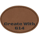 Laserable Leatherette Patch 3.5"x2.5" Oval Dark Brown Black | Create With 614