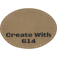 Laserable Leatherette Patch 3.5"x2.5" Oval Light Brown Black | Create With 614
