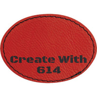 Laserable Leatherette Patch 3.5"x2.5" Oval Red Black | Create With 614