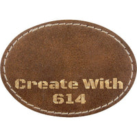 Laserable Leatherette Patch 3.5"x2.5" Oval Rustic Gold | Create With 614