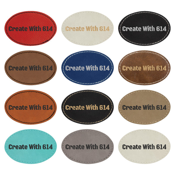 Laserable Leatherette 3"x2" Oval Patch | Create With 614