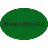 Laserable Leatherette 3"x2" Oval Patch Green Black | Create With 614