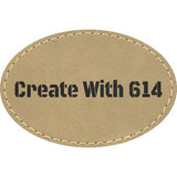 Laserable Leatherette 3" x 2" Oval Patch with Adhesive