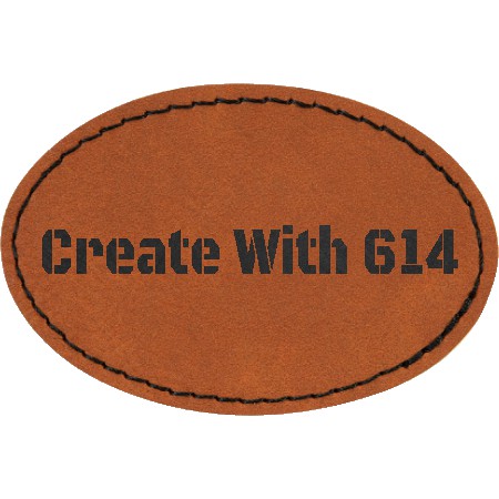 Laserable Leatherette Patch 3"x2" Oval Rawhide Black | Create With 614