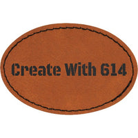 Laserable Leatherette Patch 3"x2" Oval Rawhide Black | Create With 614