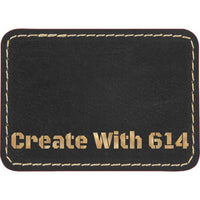 Laserable Leatherette Patch Rectangle 3.5"x2.5" Black Gold | Create With 614