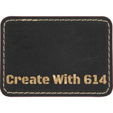 Laserable Leatherette Patch Rectangle 3.5"x2.5" Black Gold | Create With 614