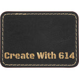 Laserable Leatherette Patch Rectangle 3.5"x2.5" Black Gold | Create With 614