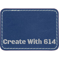 Laserable Leatherette Patch Rectangle 3.5"x2.5" Blue Silver | Create With 614