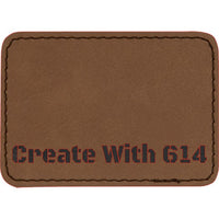 Laserable Leatherette Patch Rectangle 3.5"x2.5" Dark Brown Black | Create With 614