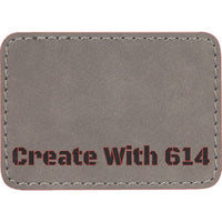 Laserable Leatherette Patch Rectangle 3.5"x2.5" Gray Black  | Create With 614