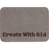 Laserable Leatherette Patch Rectangle 3.5"x2.5" Gray Black  | Create With 614