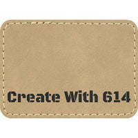 Laserable Leatherette Patch Rectangle 3.5"x2.5" Khaki Black | Create With 614