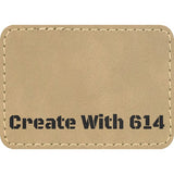 Laserable Leatherette Patch Rectangle 3.5"x2.5" Khaki Black | Create With 614