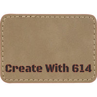 Laserable Leatherette 3.5" x 2.5" Rectangle Patch Light Brown Black | Create With 614
