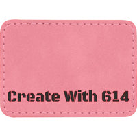 Laserable Leatherette Patch Rectangle 3.5"x2.5" Pink Black | Create With 614
