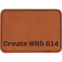 Laserable Leatherette Patch Rectangle 3.5"x2.5" Rawhide Black | Create With 614